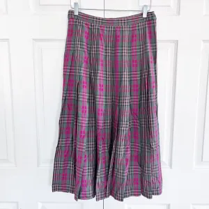 Vintage Pendleton High Waisted Box Pleated Plaid Skirt