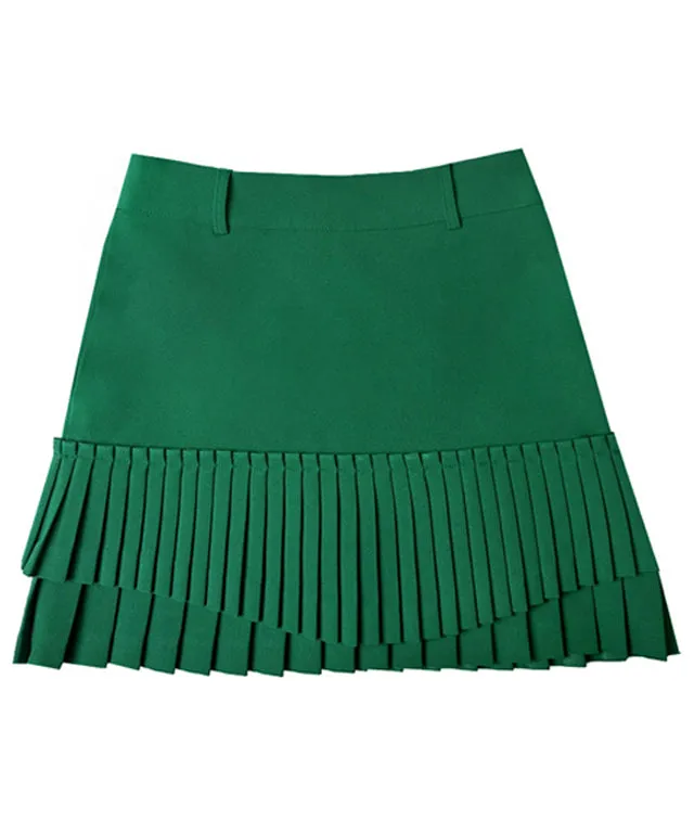 [Warehouse Sale] BENECIA 12 Wave Pleated Skirt - Green