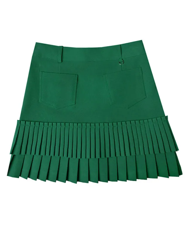 [Warehouse Sale] BENECIA 12 Wave Pleated Skirt - Green