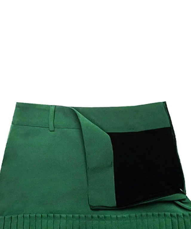 [Warehouse Sale] BENECIA 12 Wave Pleated Skirt - Green