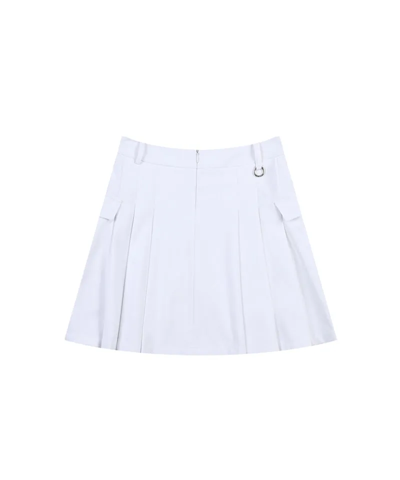 [Warehouse Sale] Haley Side Pleated Skirt - Off-White