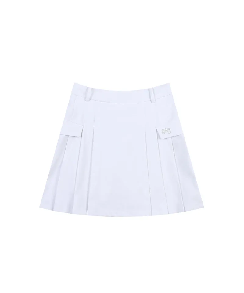 [Warehouse Sale] Haley Side Pleated Skirt - Off-White