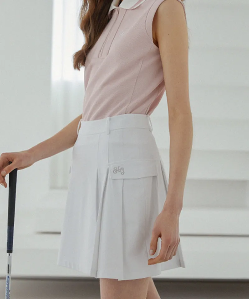 [Warehouse Sale] Haley Side Pleated Skirt - Off-White