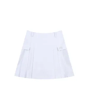 [Warehouse Sale] Haley Side Pleated Skirt - Off-White