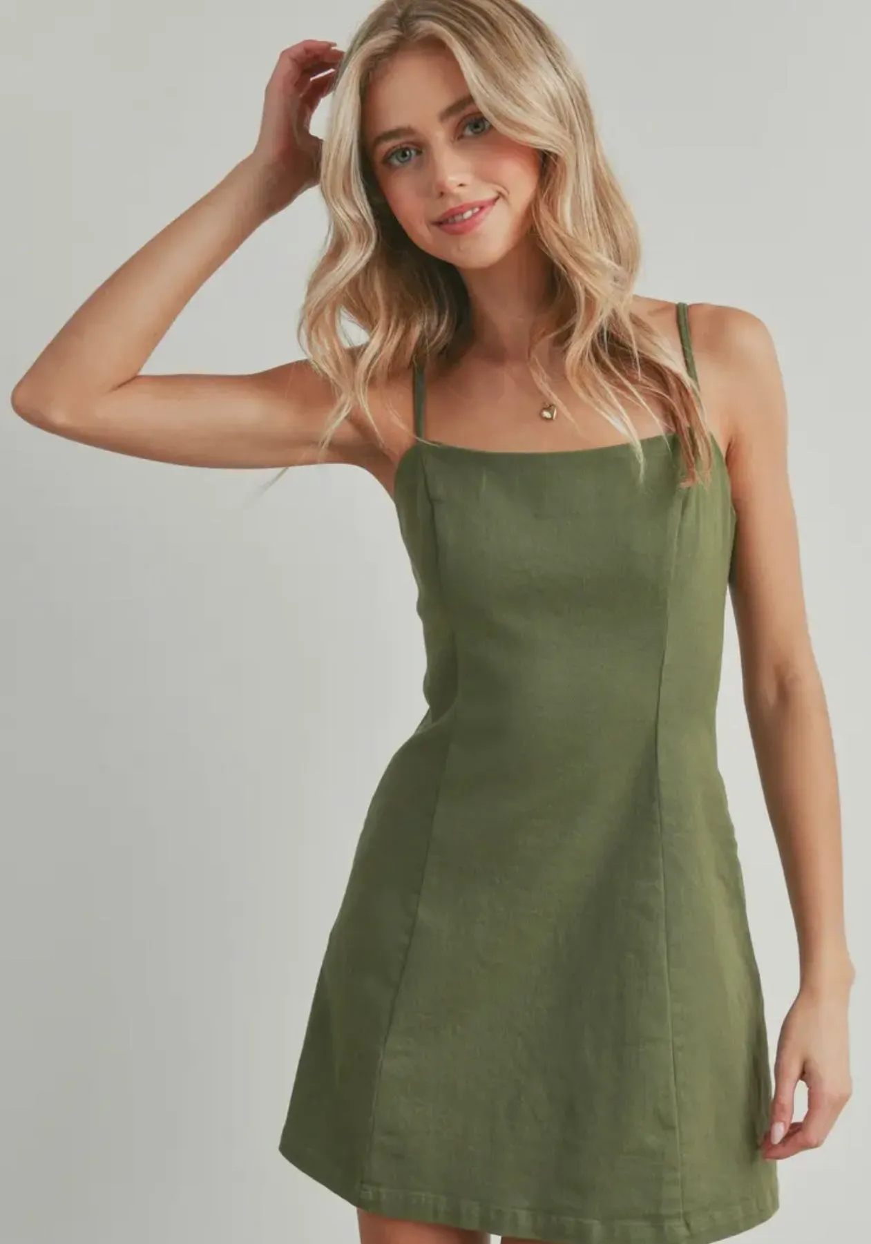 Washed Fabric Princess Lined Dress - Final Sale