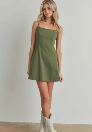 Washed Fabric Princess Lined Dress - Final Sale