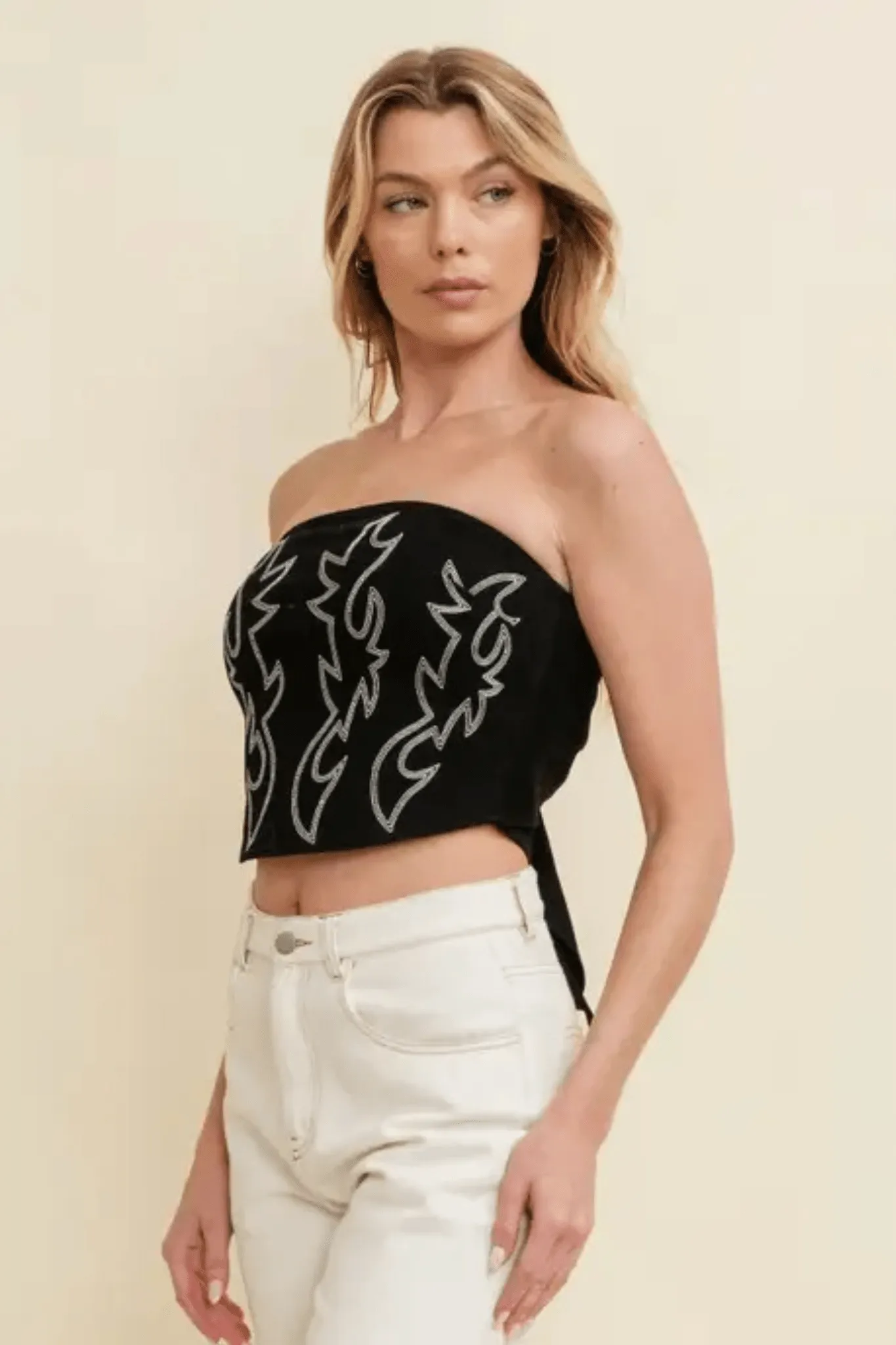 Western Embroidery Crop Top