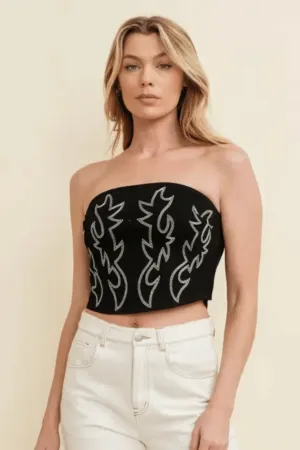 Western Embroidery Crop Top