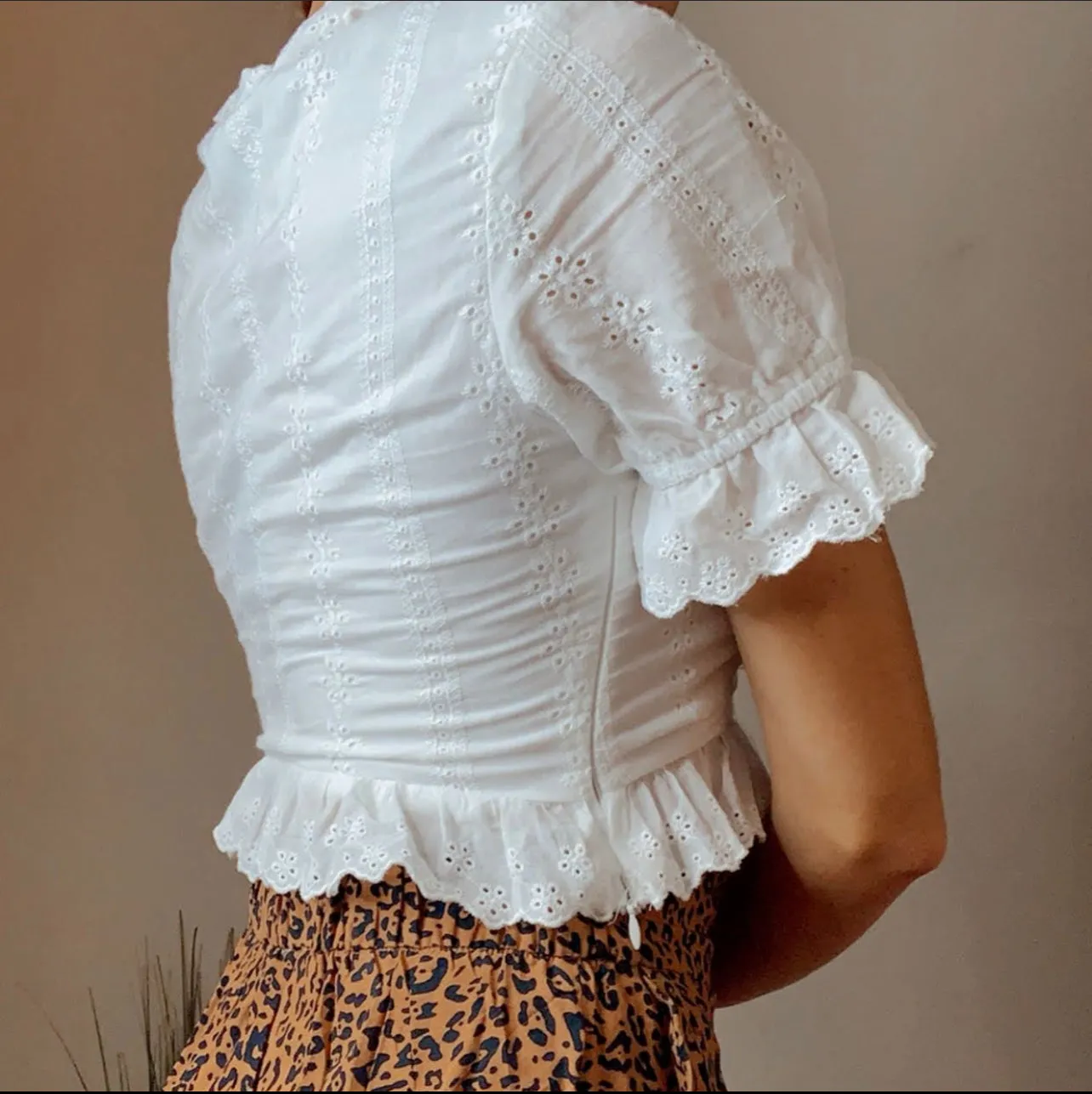 White Eyelet Crop Top