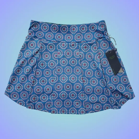 WILLIAM MURRAY Golf Skort Skirt Pleated Sandy Tiles Louise Women Small Blue NWT
