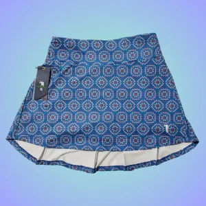 WILLIAM MURRAY Golf Skort Skirt Pleated Sandy Tiles Louise Women Small Blue NWT