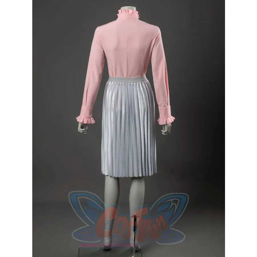 Witch Cosplay Costume Pink and White Striped Fashion Suit Pleated Skirt FY0091