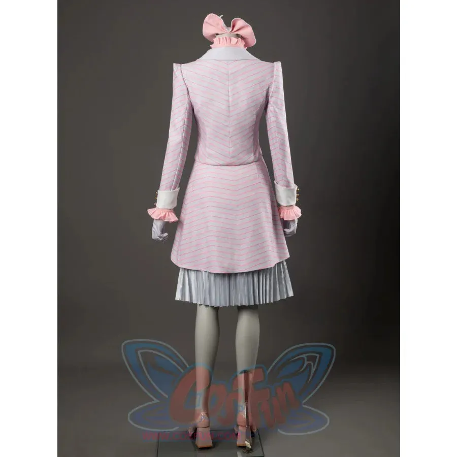 Witch Cosplay Costume Pink and White Striped Fashion Suit Pleated Skirt FY0091