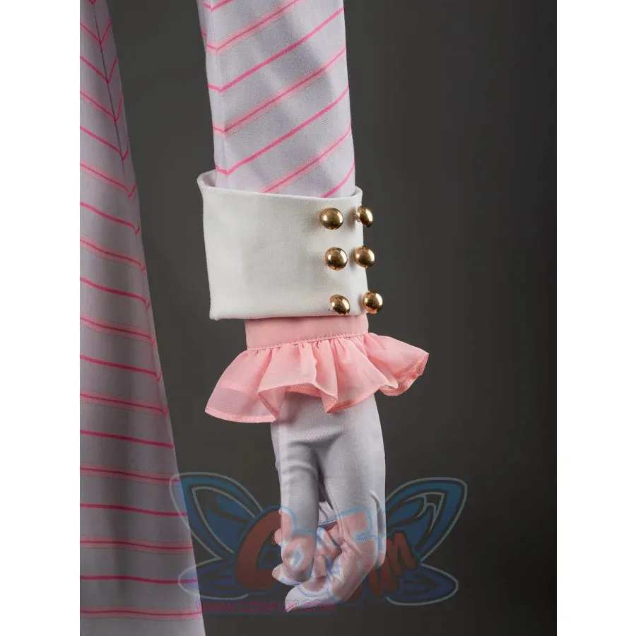 Witch Cosplay Costume Pink and White Striped Fashion Suit Pleated Skirt FY0091