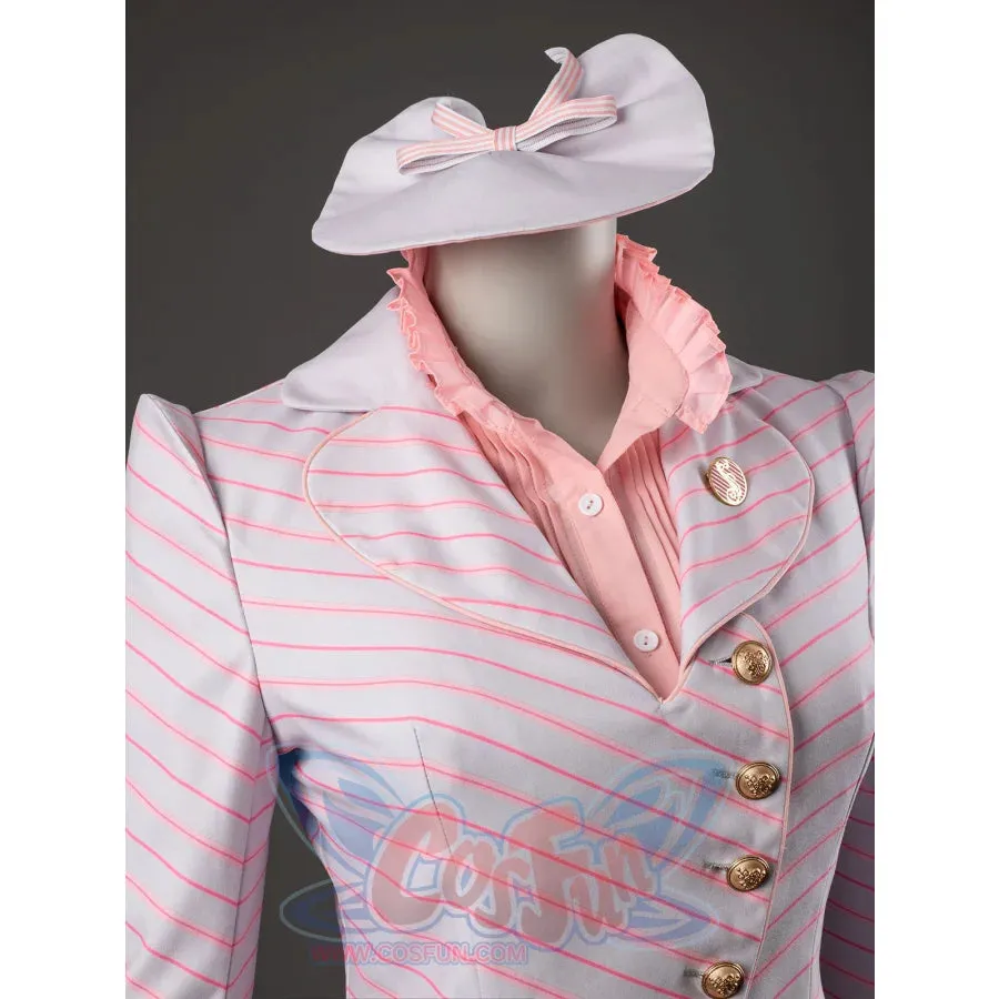 Witch Cosplay Costume Pink and White Striped Fashion Suit Pleated Skirt FY0091