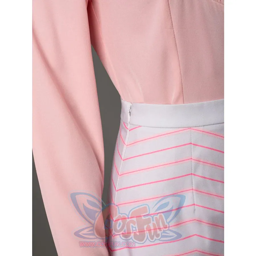 Witch Cosplay Costume Pink and White Striped Fashion Suit Pleated Skirt FY0091
