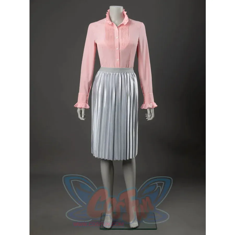 Witch Cosplay Costume Pink and White Striped Fashion Suit Pleated Skirt FY0091