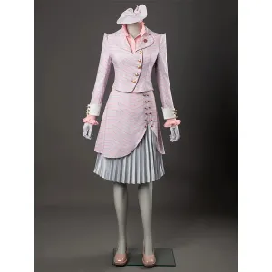 Witch Cosplay Costume Pink and White Striped Fashion Suit Pleated Skirt FY0091
