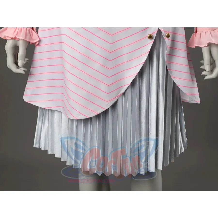 Witch Cosplay Costume Pink and White Striped Fashion Suit Pleated Skirt FY0091