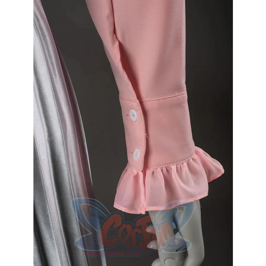 Witch Cosplay Costume Pink and White Striped Fashion Suit Pleated Skirt FY0091