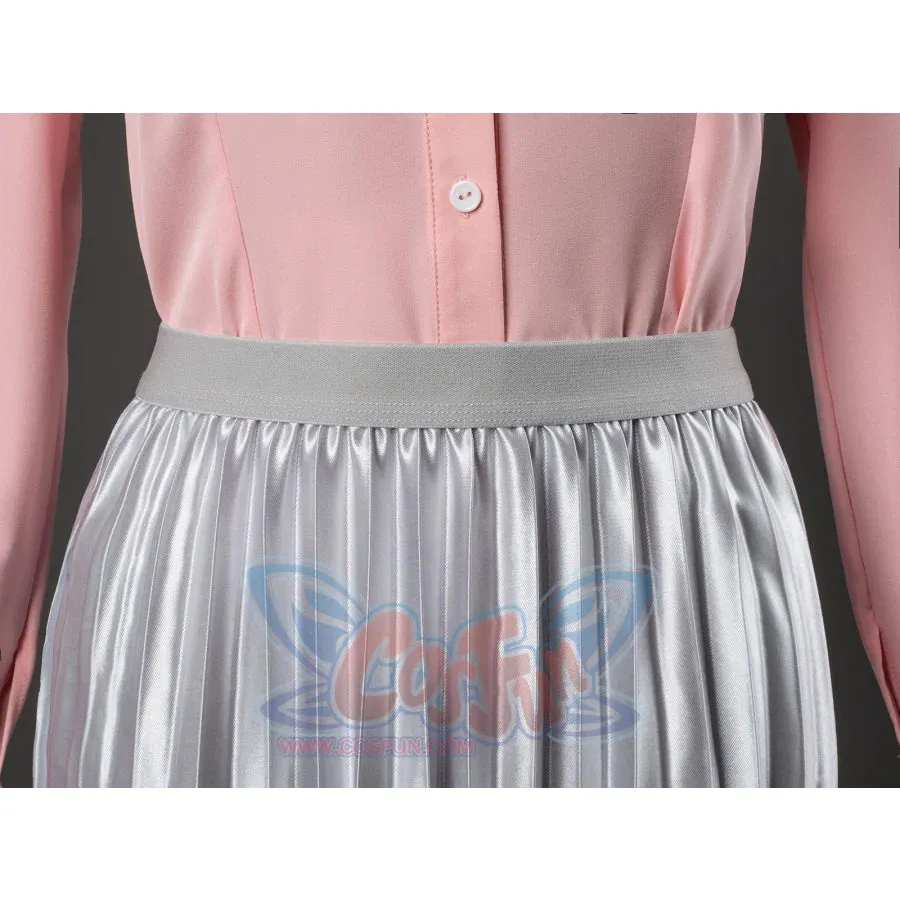 Witch Cosplay Costume Pink and White Striped Fashion Suit Pleated Skirt FY0091
