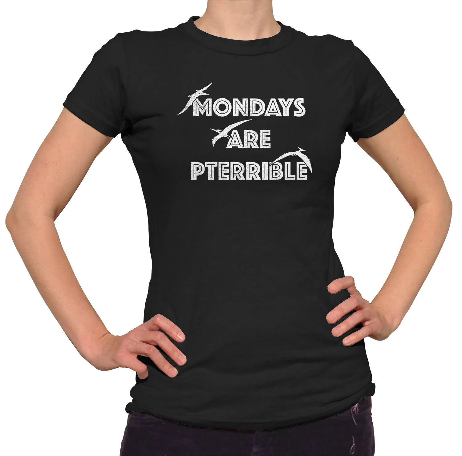 Women's Mondays Are Pterrible T-Shirt - Funny Dinosaur Shirt