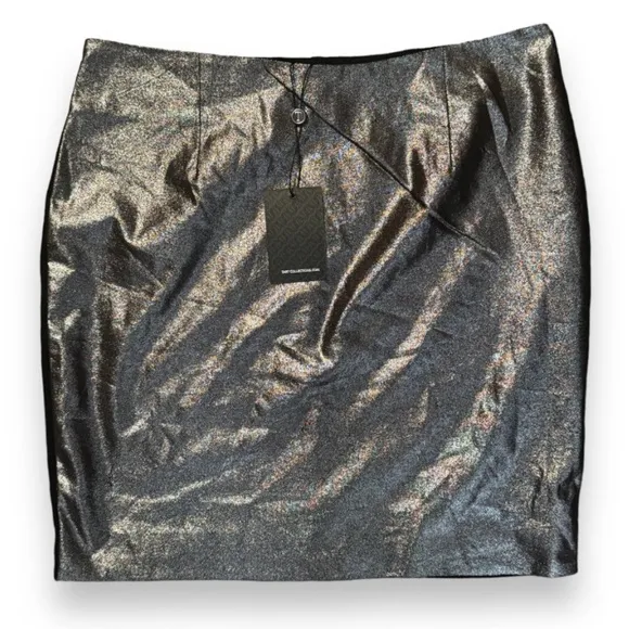 XS NWT Tart Irrigon Silver Metallic Mini Skirt
