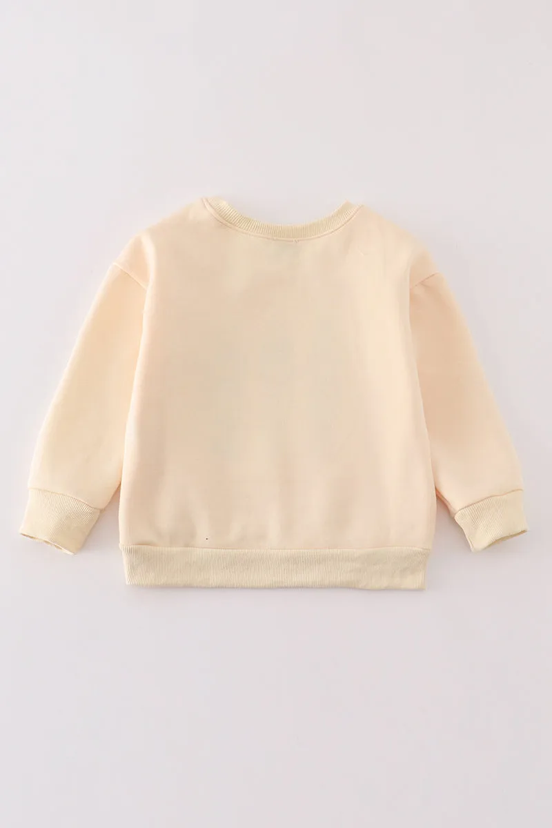 Yellow Nutcracker Embroidery Mom&me Fleece Sweatshirt