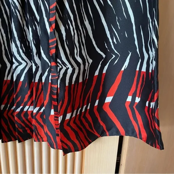 Zara zebra print pleated midi skirt with detachable belt