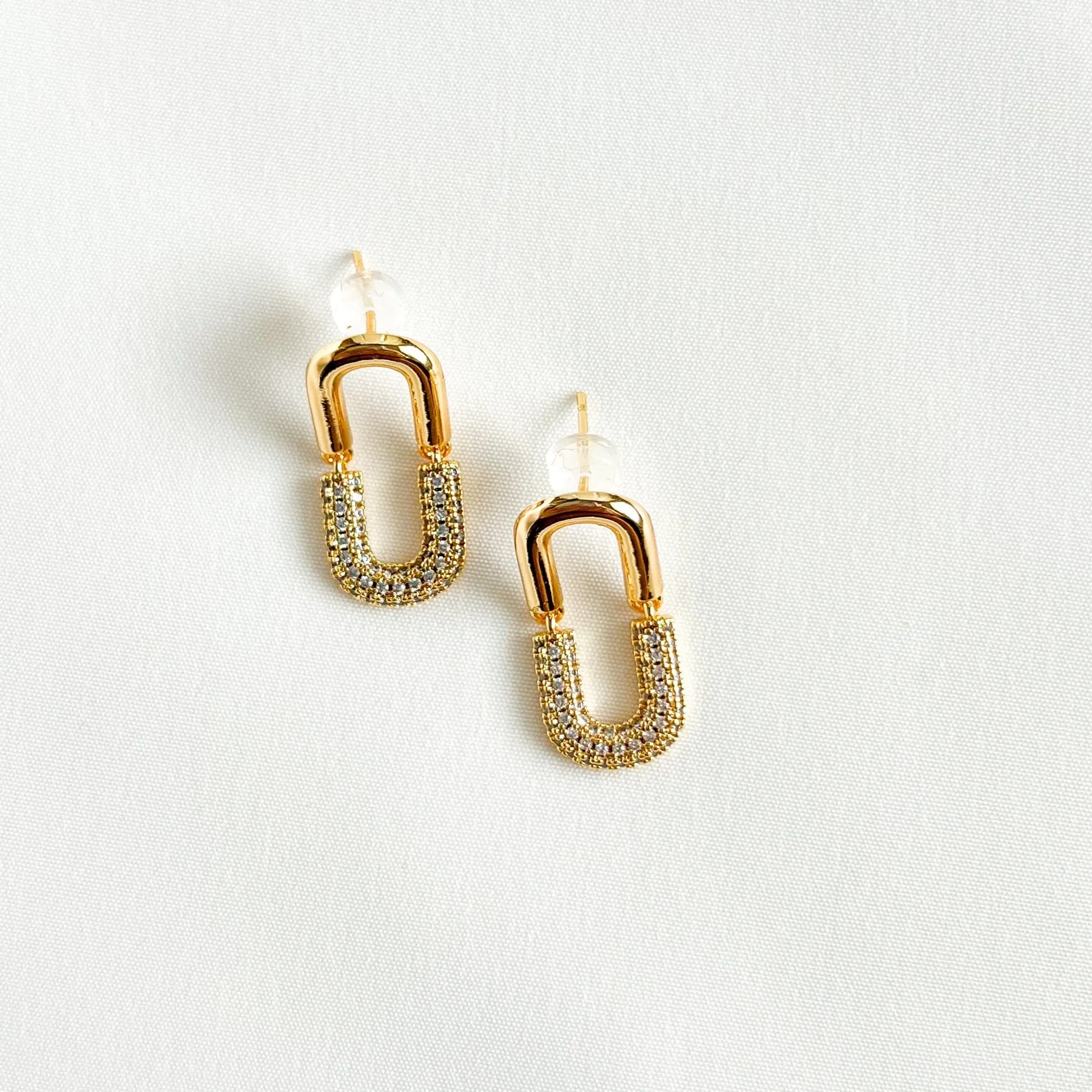 Zircon Link Earrings